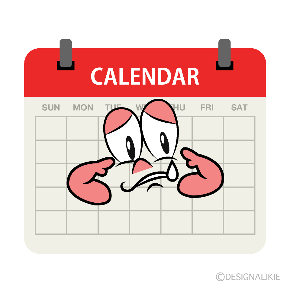 Sad Calendar Cartoon Character Image