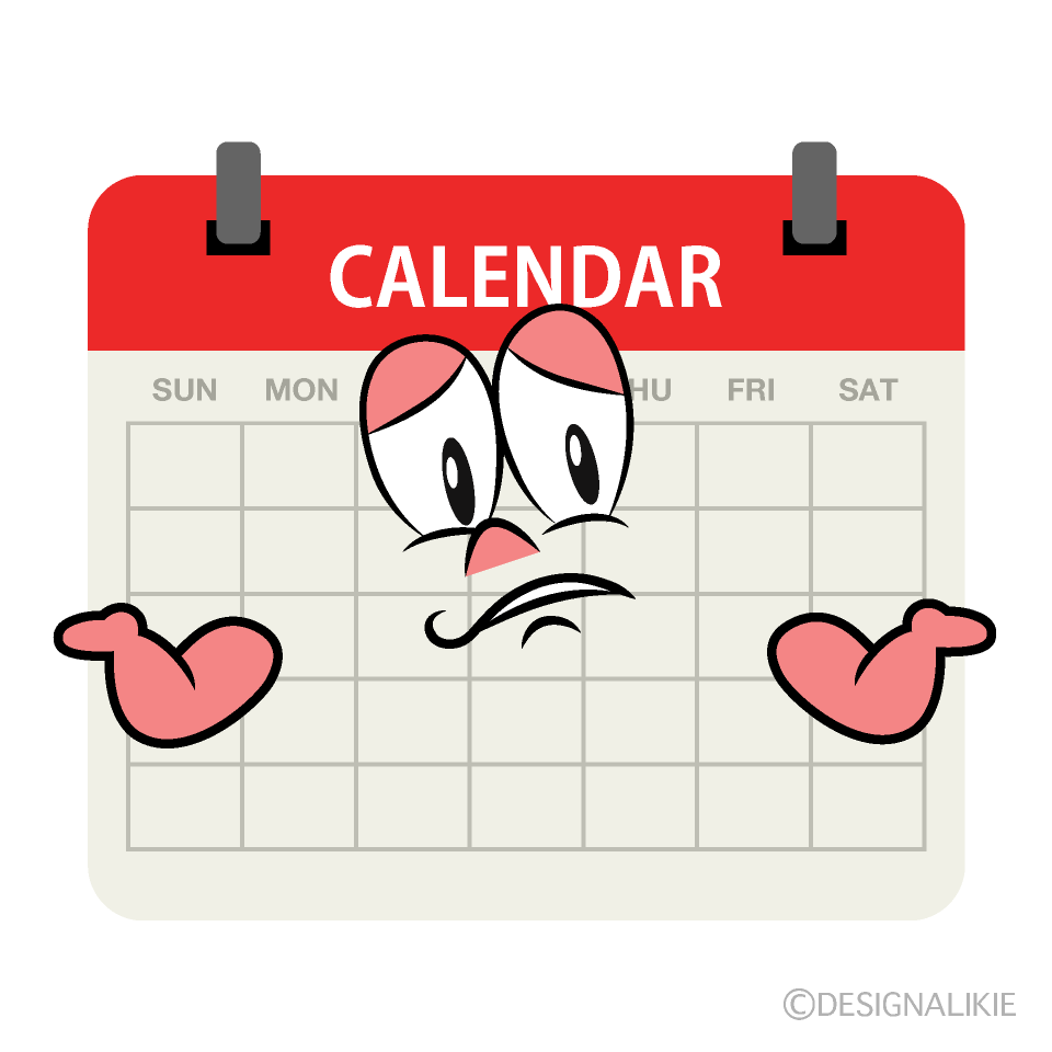 Troubled Calendar Cartoon Character Image