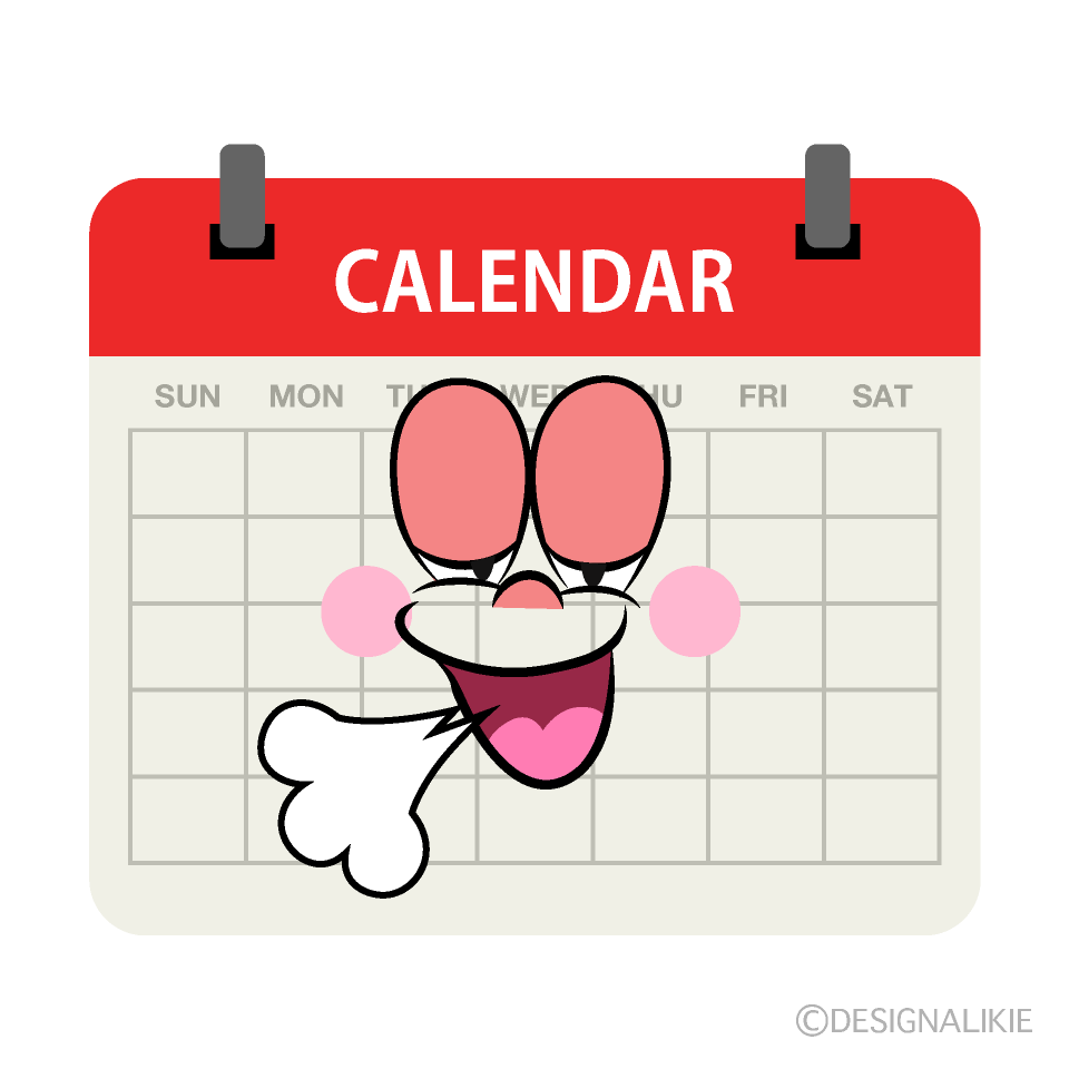 Relaxing Calendar Cartoon Character Image