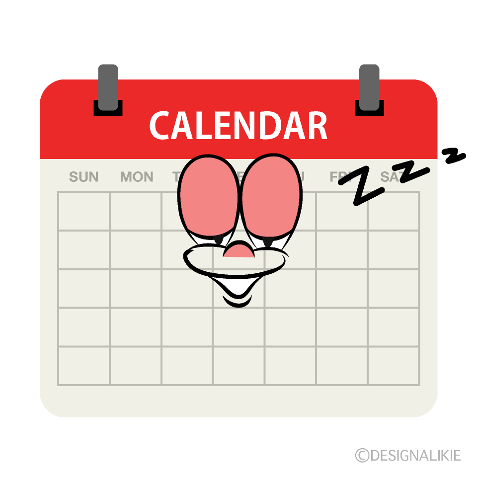 Sleeping Calendar Cartoon Character Image