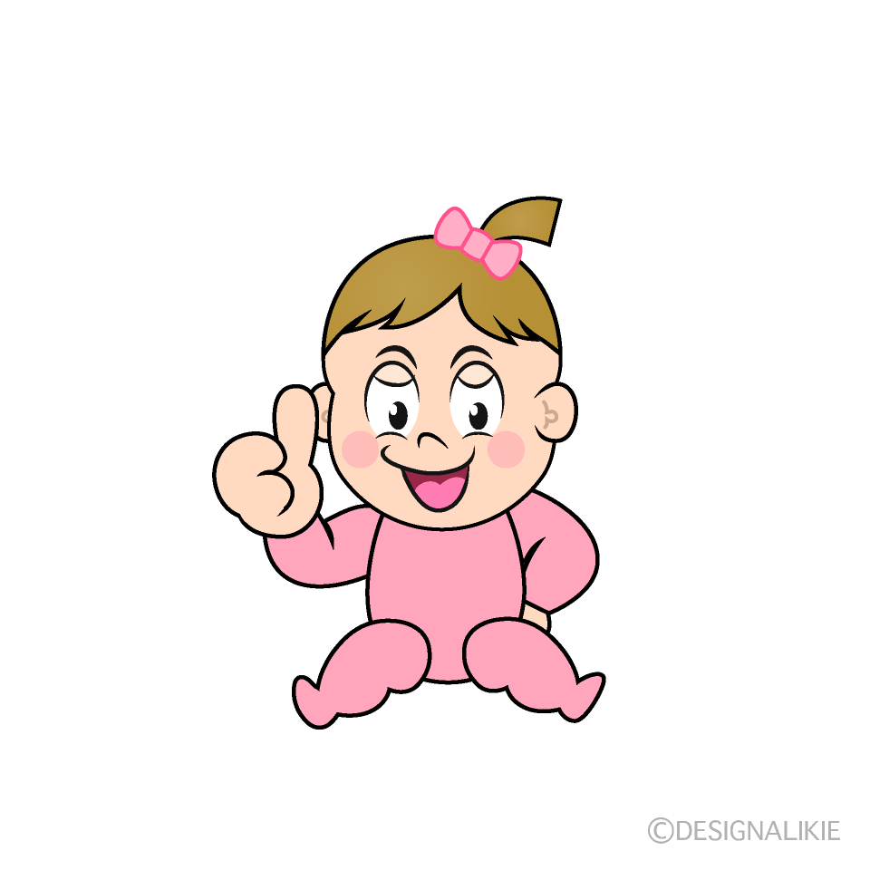 Free Thumbs up Baby Girl Cartoon Image｜Charatoon