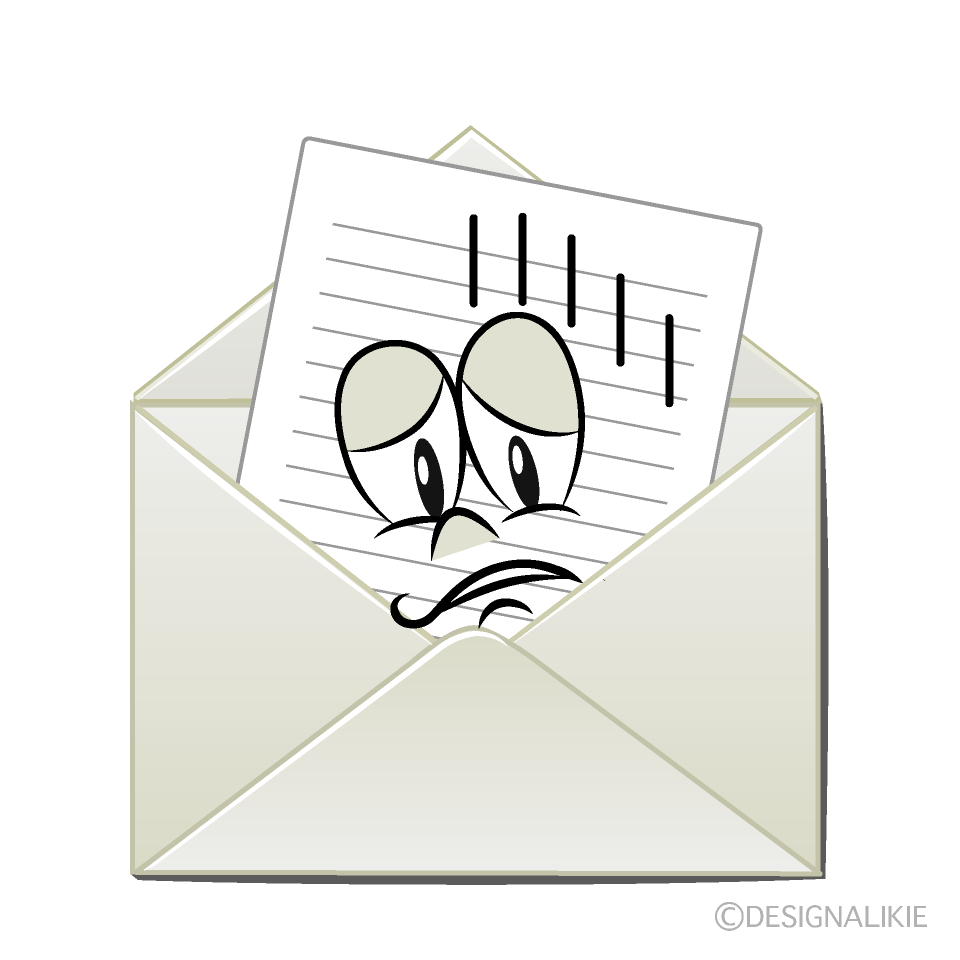 Depressed Letter Cartoon Character Image