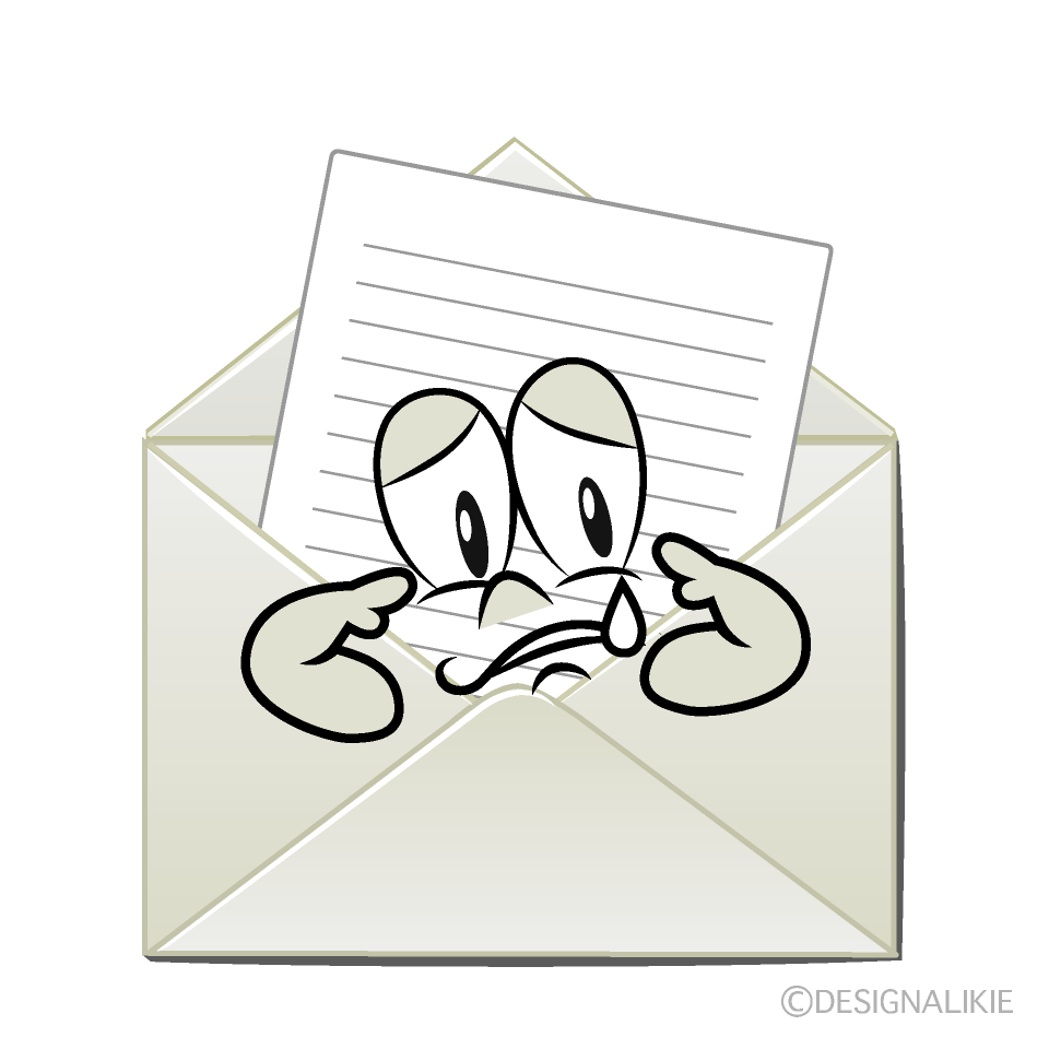 Sad Letter Cartoon Character Image