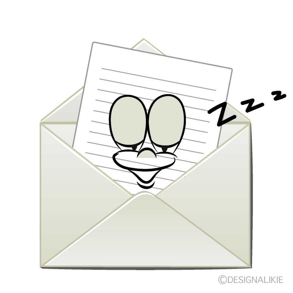 Sleeping Letter Cartoon Character Image