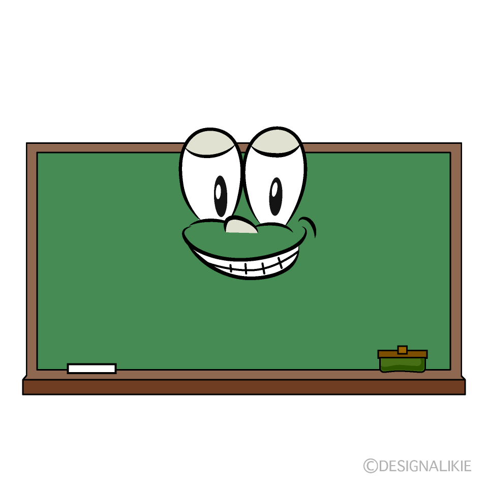 Grinning Blackboard Cartoon Character Image