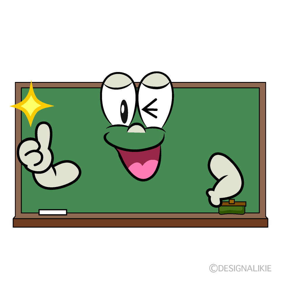 Thumbs up Blackboard Cartoon Character Image