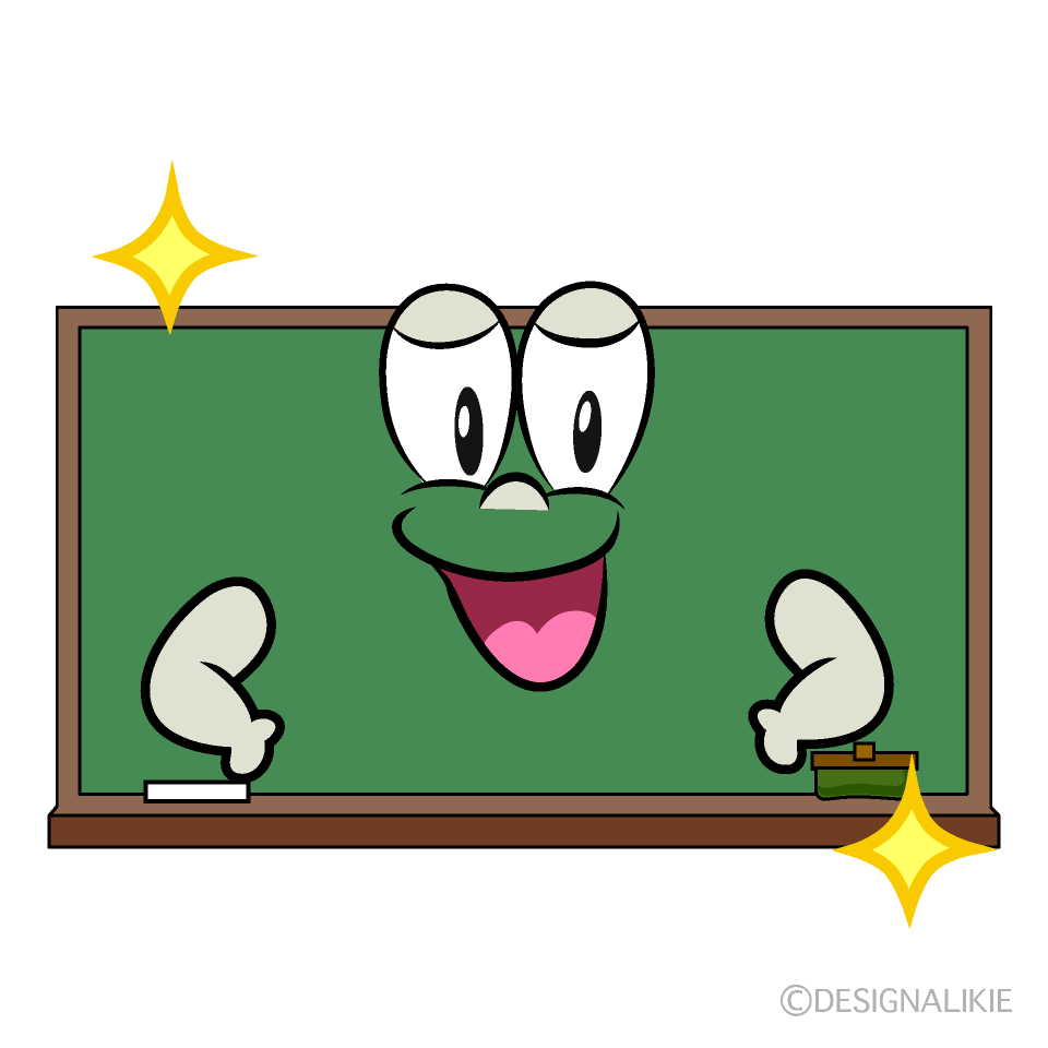 Glitter Blackboard Cartoon Character Image