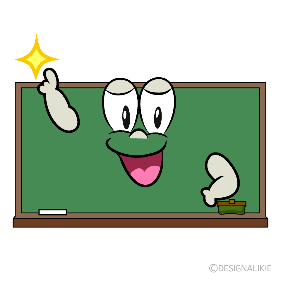 Posing Blackboard Cartoon Character Image