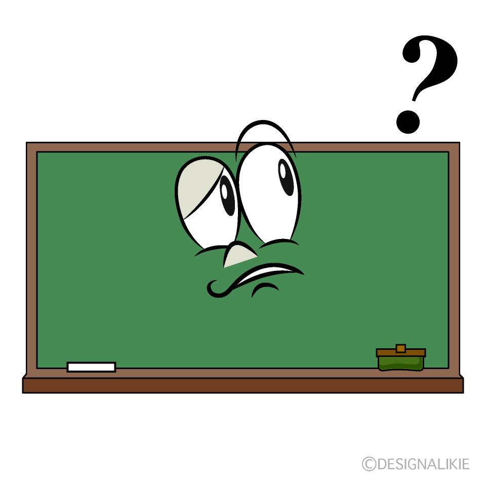 Thinking Blackboard Cartoon Character Image