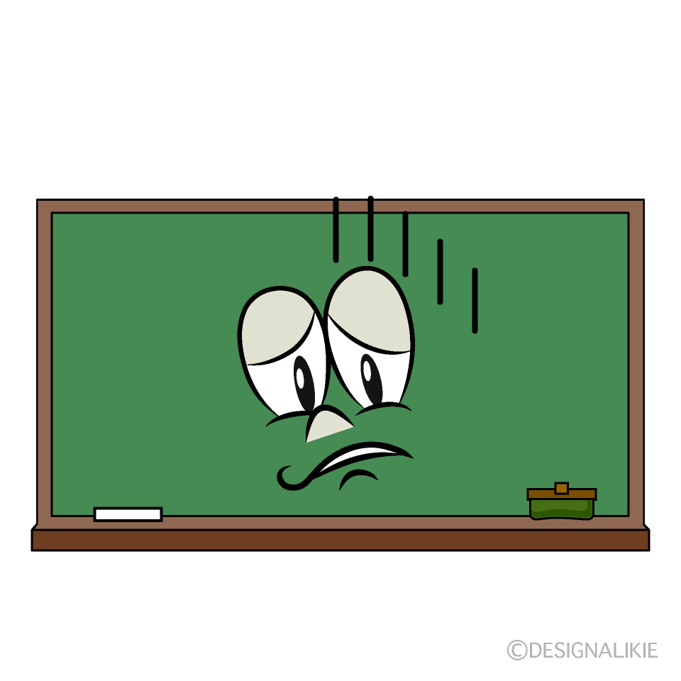 Depressed Blackboard Cartoon Character Image