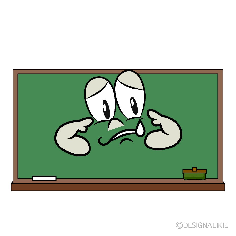 Sad Blackboard Cartoon Character Image