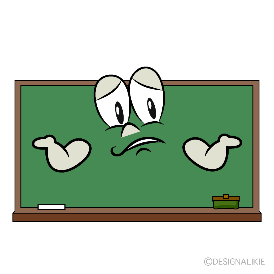 Troubled Blackboard Cartoon Character Image