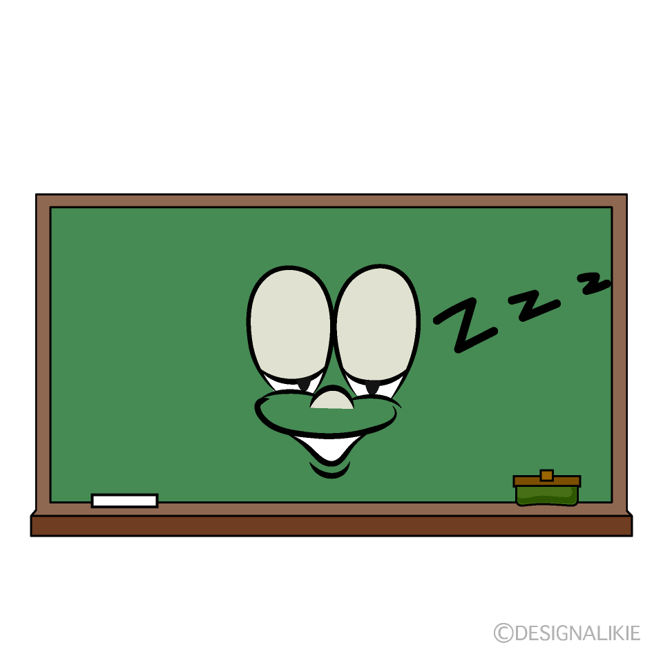 Sleeping Blackboard Cartoon Character Image