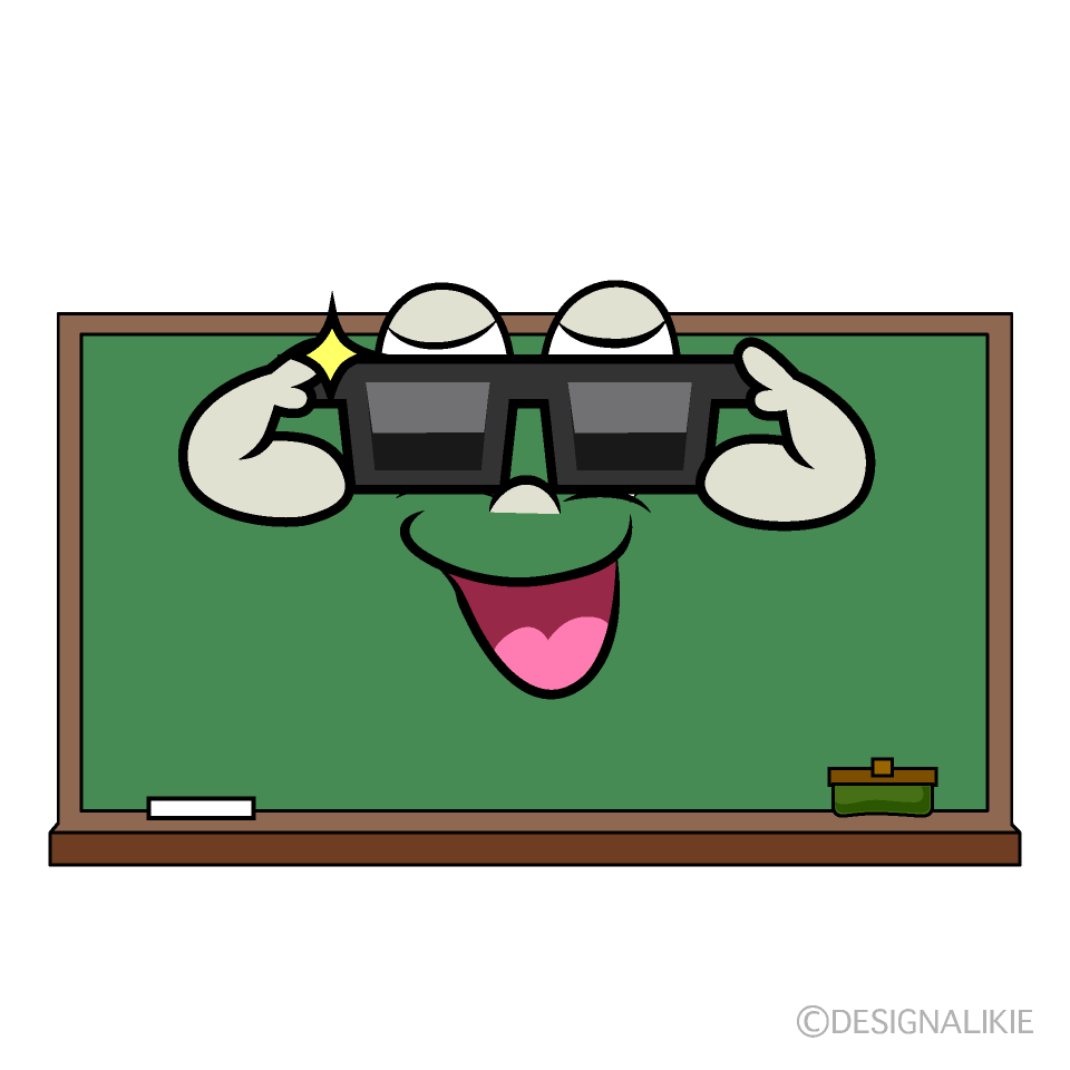 Cool Blackboard Cartoon Character Image