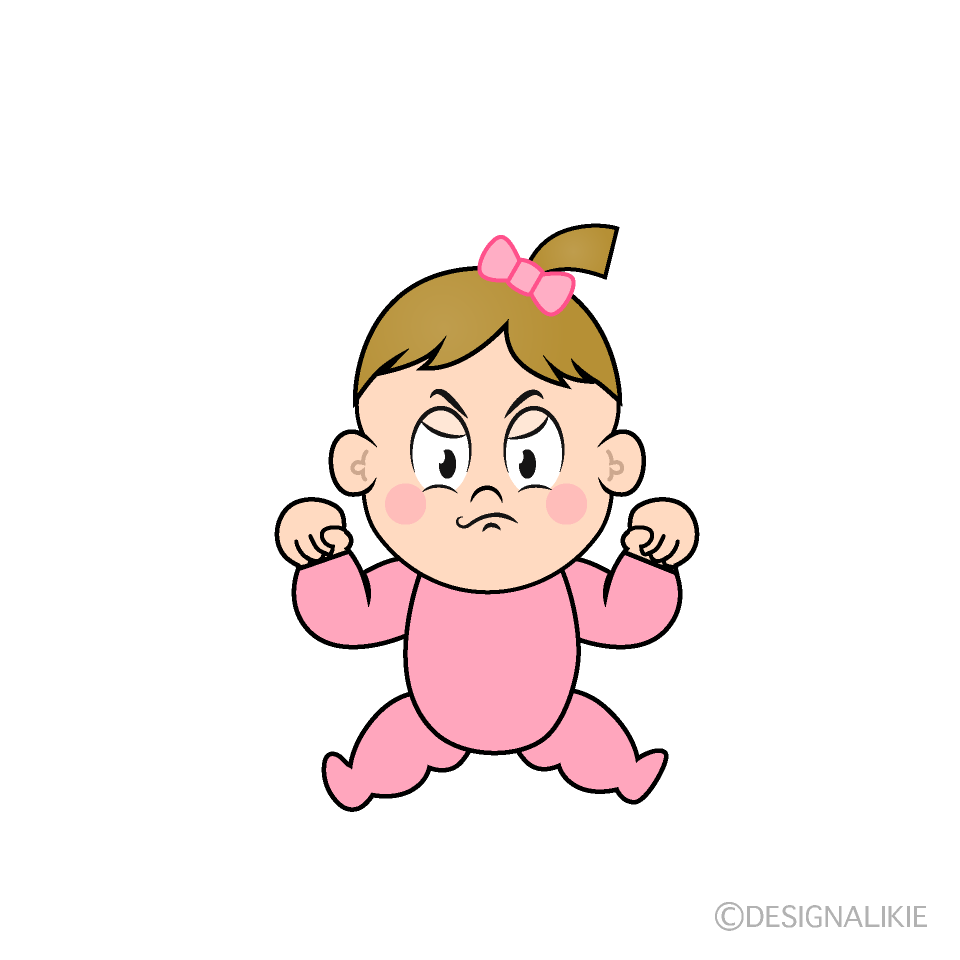 Free Angry Baby Girl Cartoon Image｜Charatoon