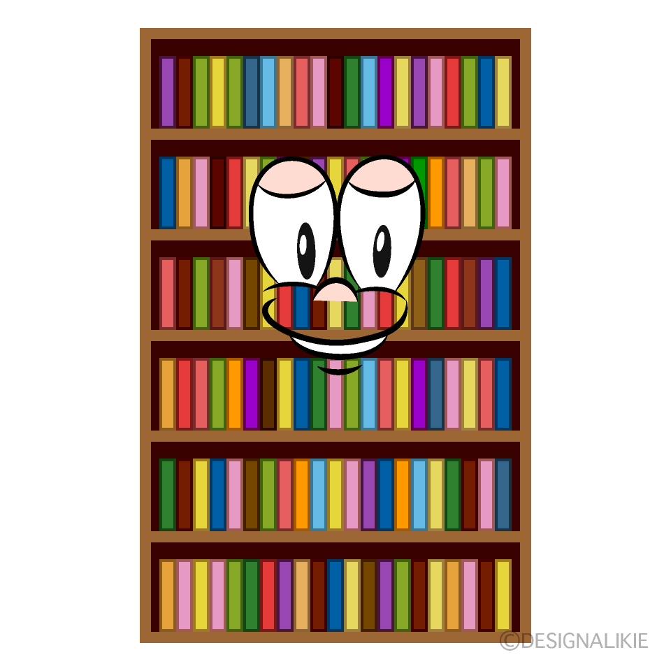 Bookshelf Cartoon Character Image