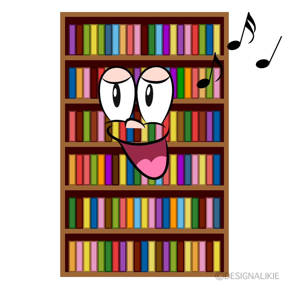 Singing Bookshelf Cartoon Character Image