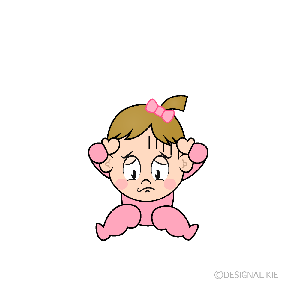 Free Depressed Baby Girl Cartoon Image｜Charatoon