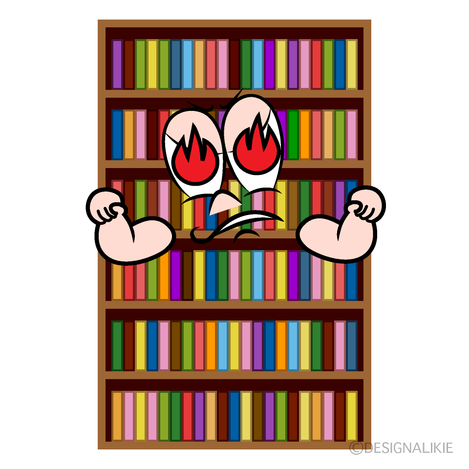 Enthusiasm Bookshelf Cartoon Character Image