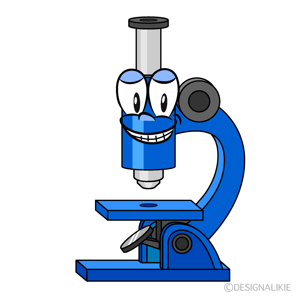 Grinning Microscope Cartoon Character Image