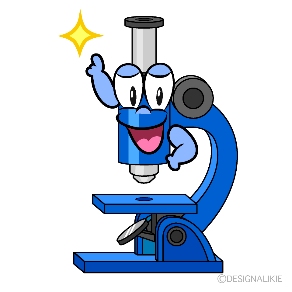 Posing Microscope Cartoon Character Image