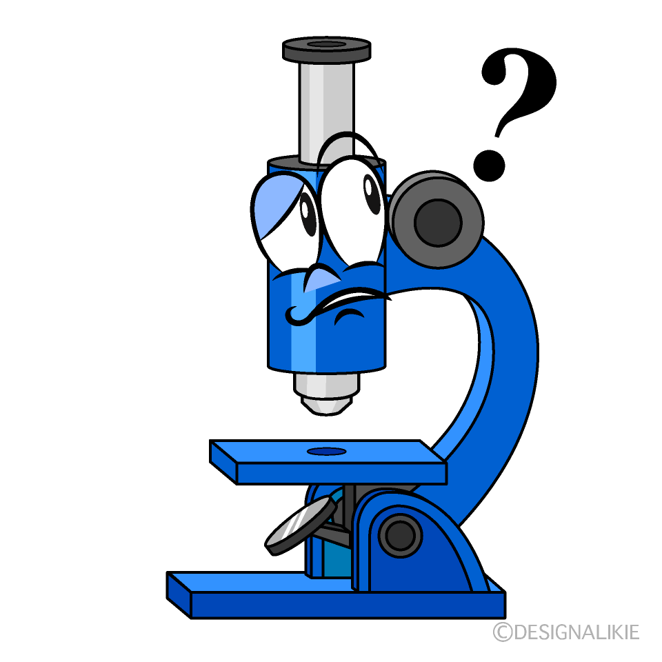 Thinking Microscope Cartoon Character Image