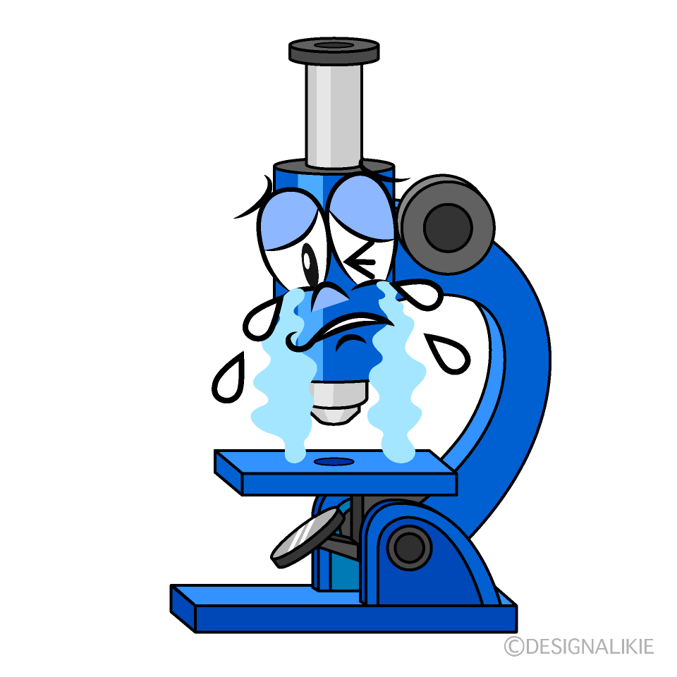 Crying Microscope Cartoon Character Image