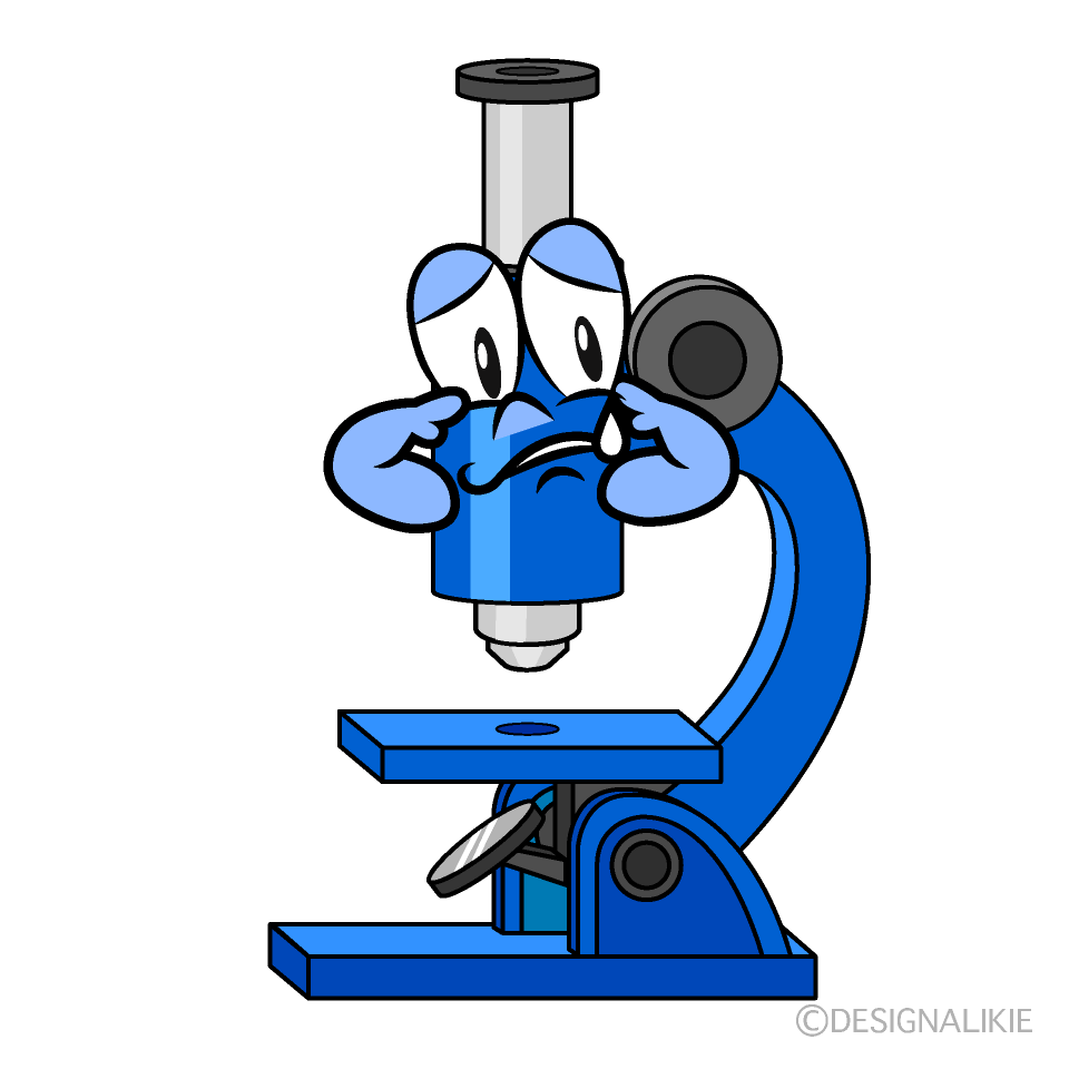 Sad Microscope Cartoon Character Image