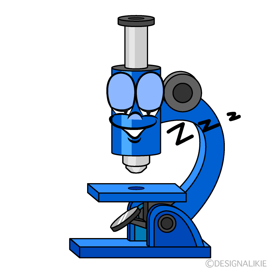 Sleeping Microscope Cartoon Character Image