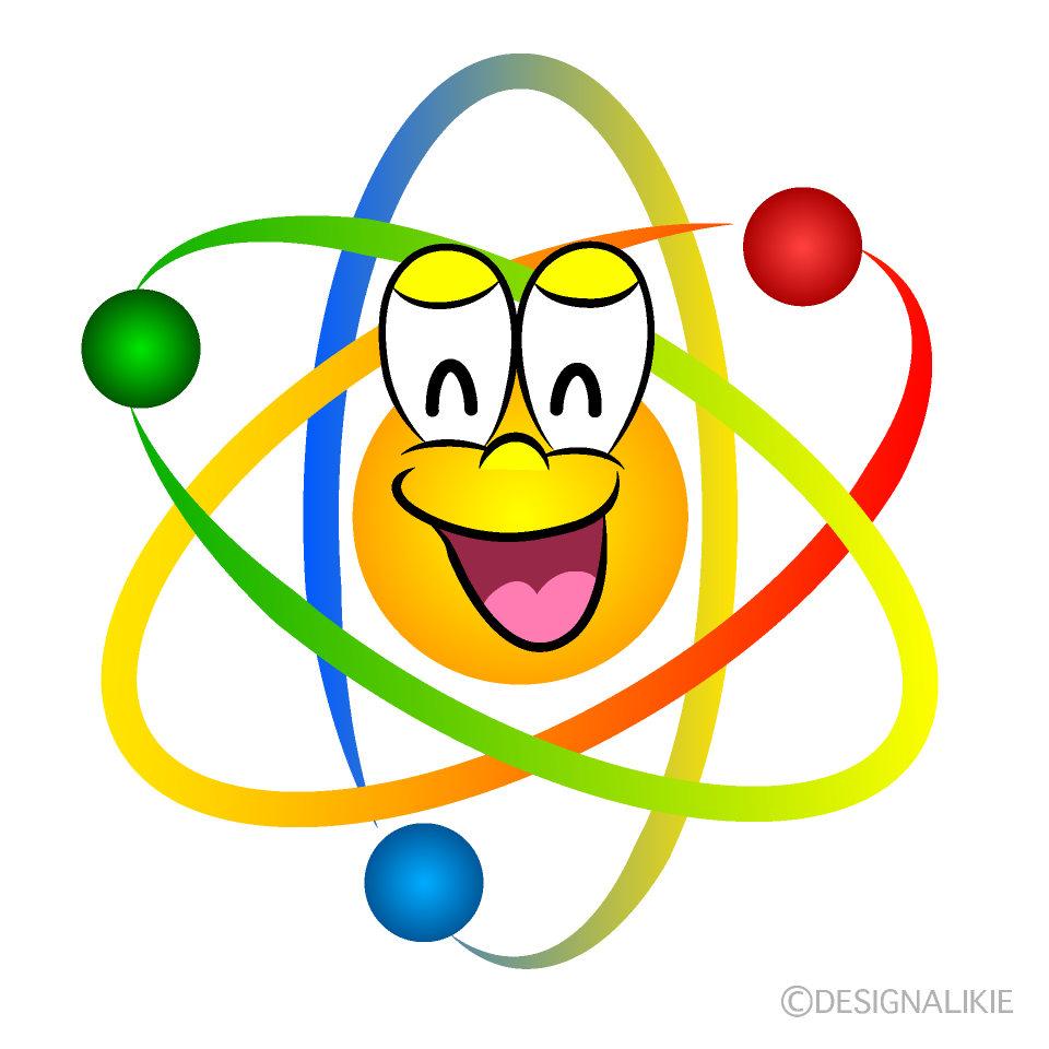 Smiling Atom Cartoon Character Image