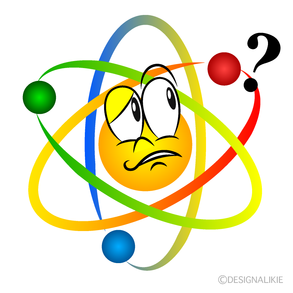 Thinking Atom Cartoon Character Image