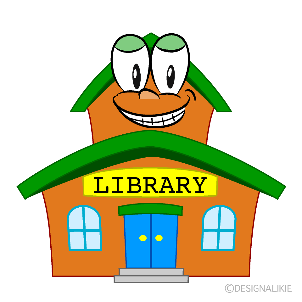 Grinning Library Cartoon Character Image