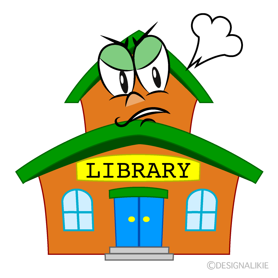 Angry Library Cartoon Character Image