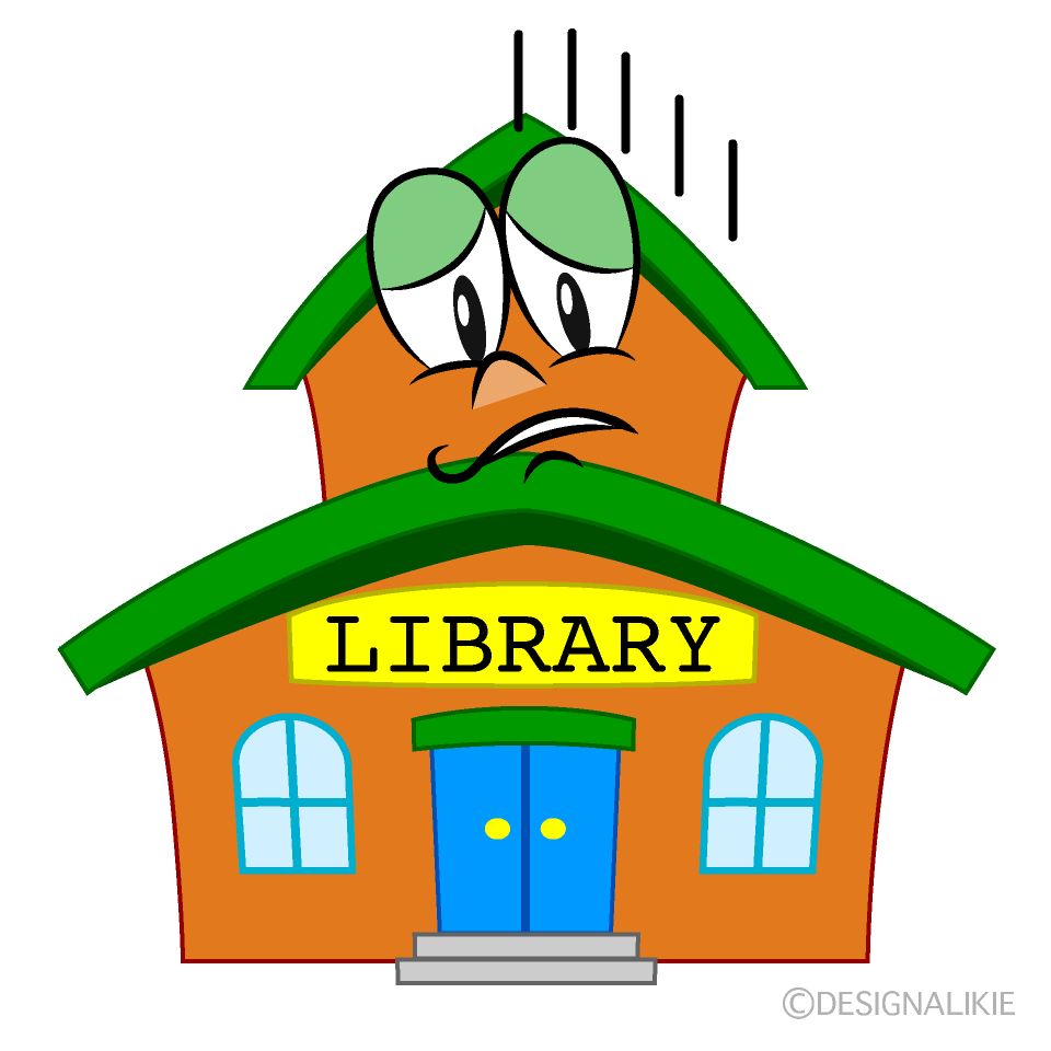 Depressed Library Cartoon Character Image