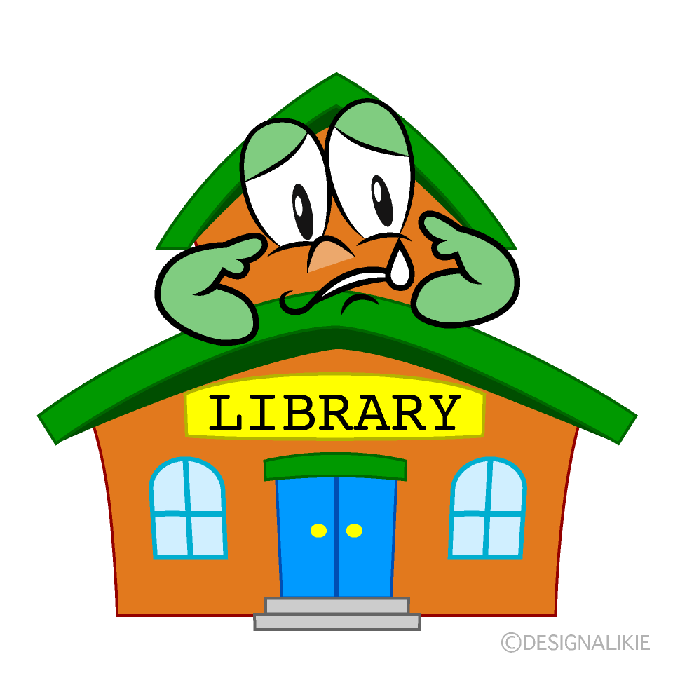 Sad Library Cartoon Character Image