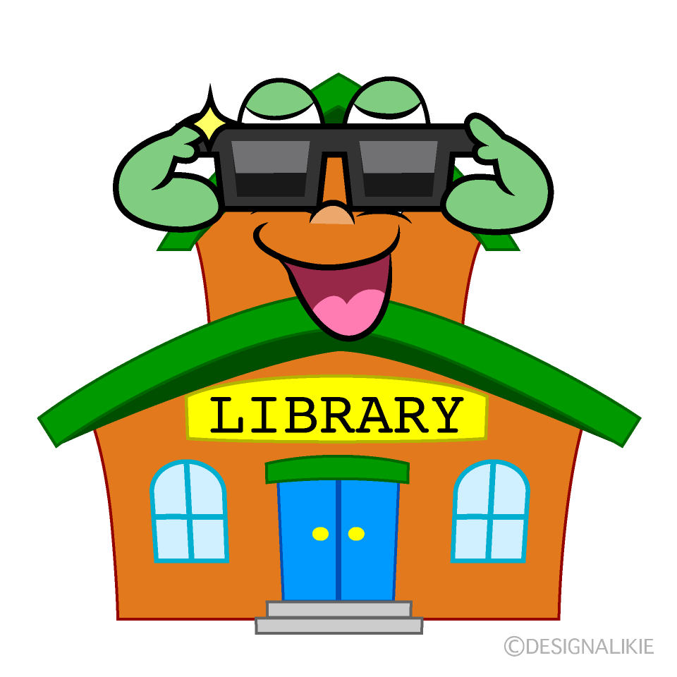 Cool Library Cartoon Character Image