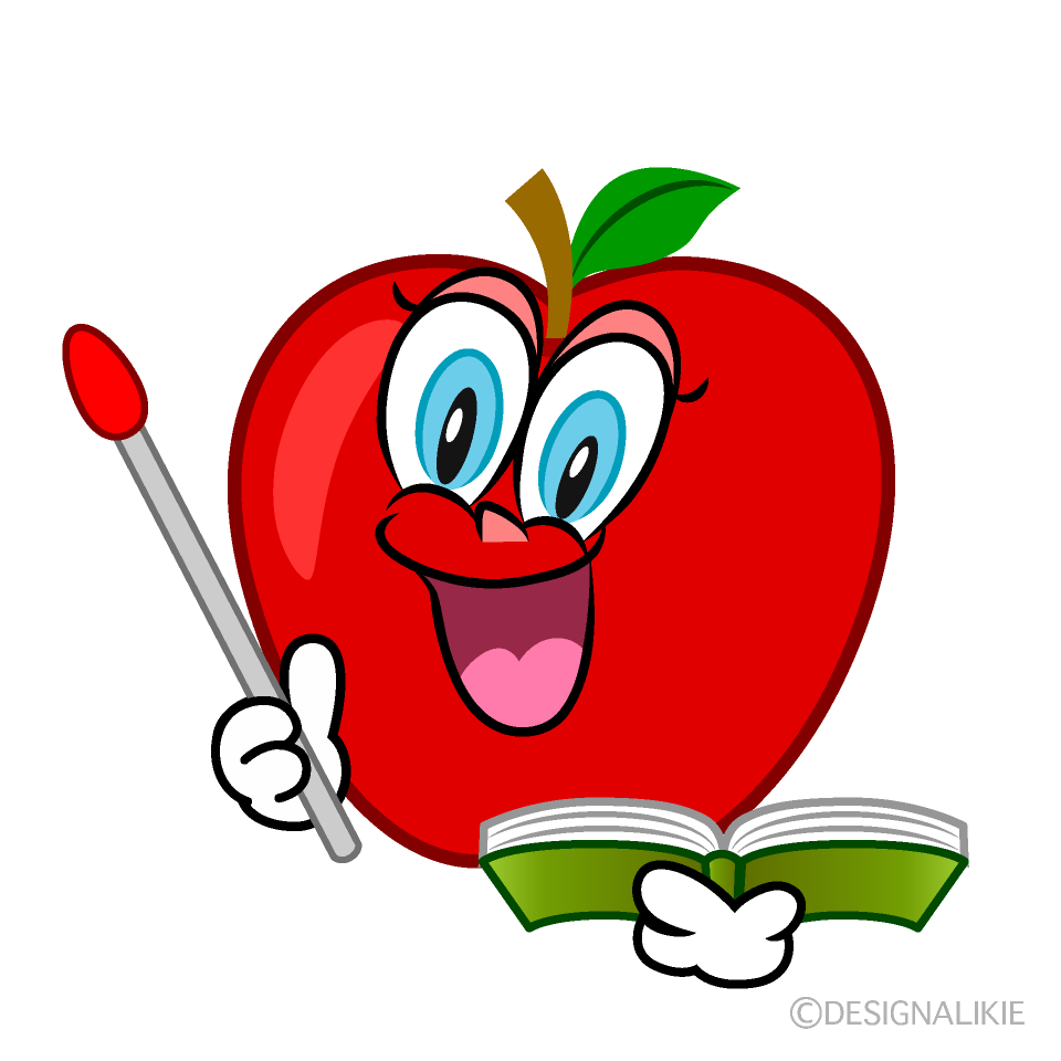 Surprising Apple Teacher Cartoon Character Image