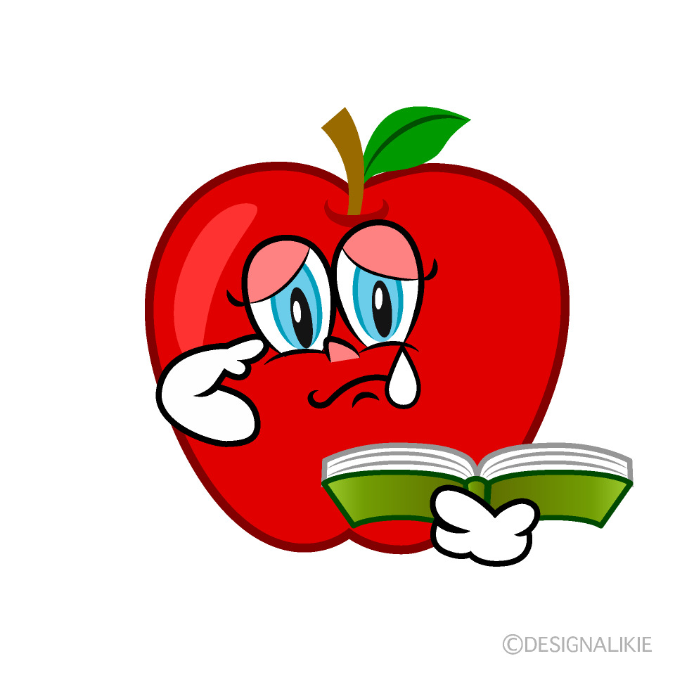 Sad Apple Teacher Cartoon Character Image