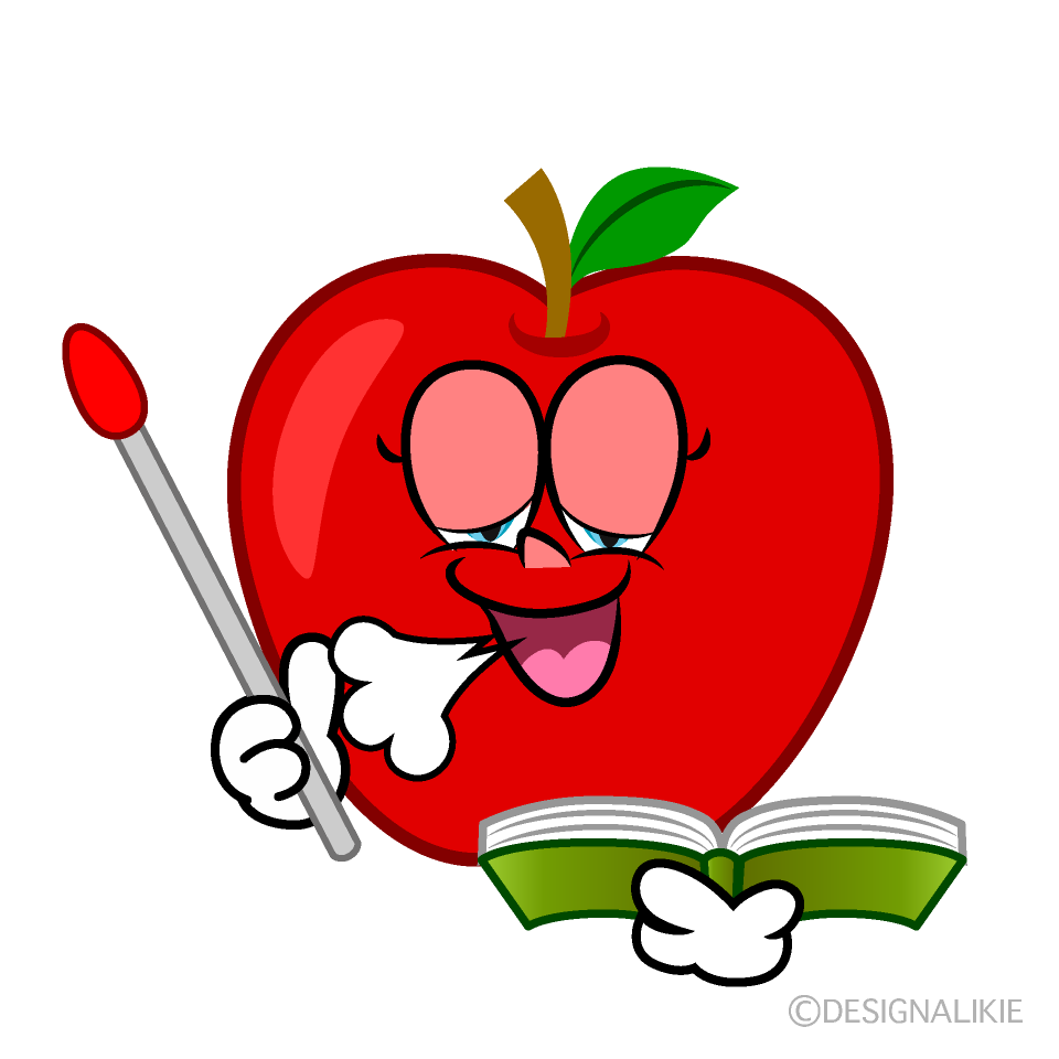 Relaxing Apple Teacher Cartoon Character Image