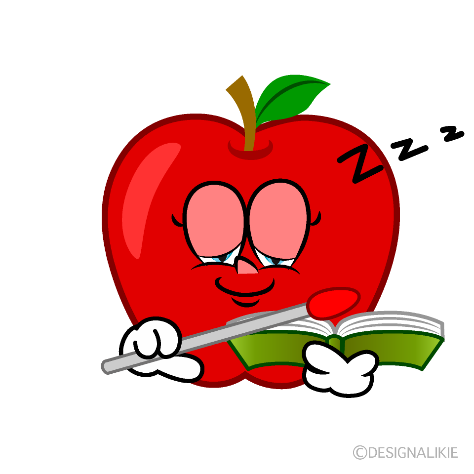 Sleeping Apple Teacher Cartoon Character Image