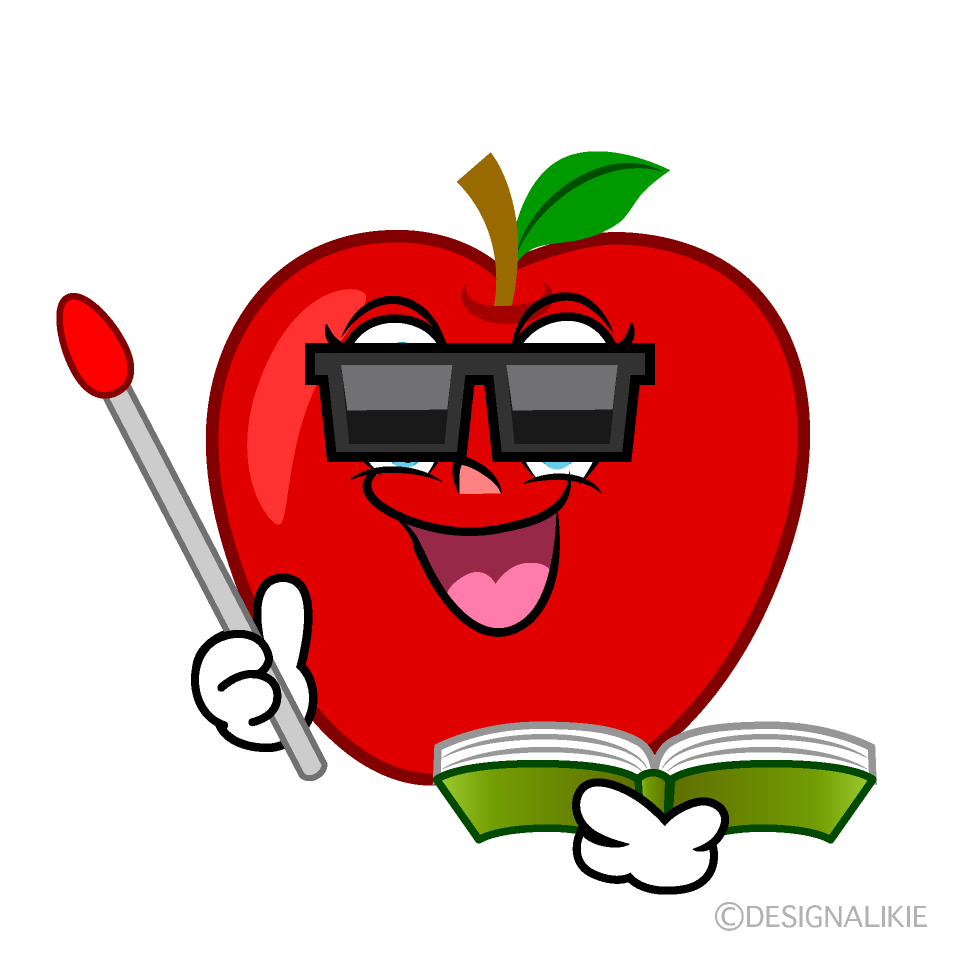 Cool Apple Teacher Cartoon Character Image