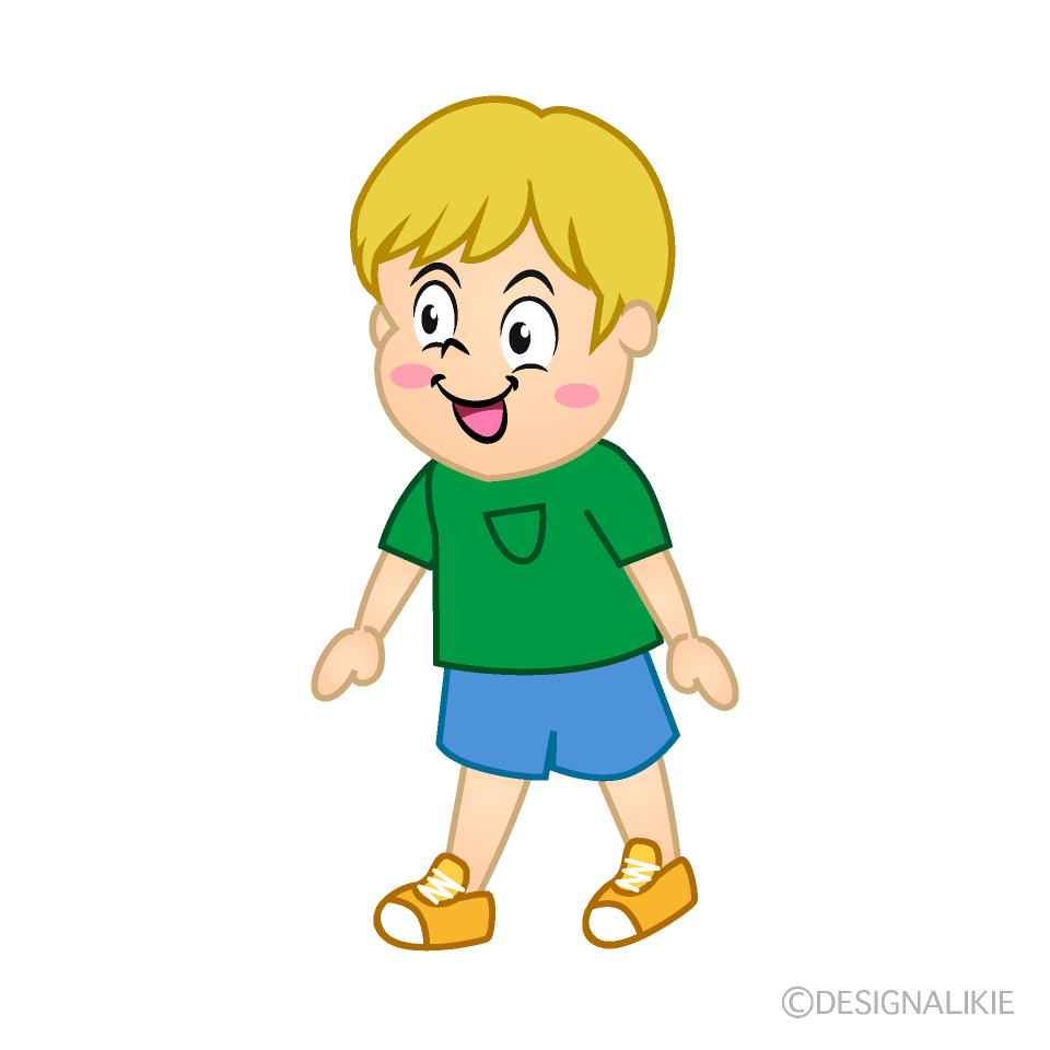 cartoon kid walking