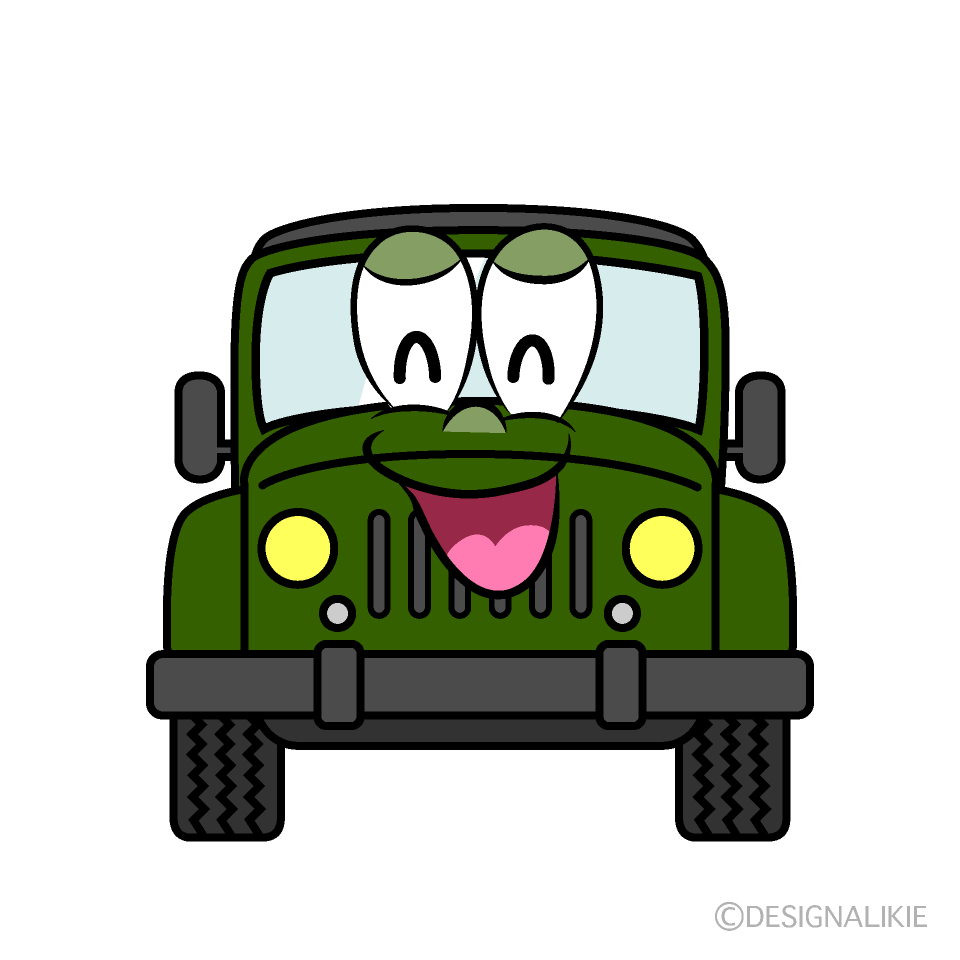 Smiling Jeep Cartoon Character Image