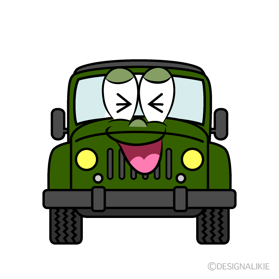 Laughing Jeep Cartoon Character Image