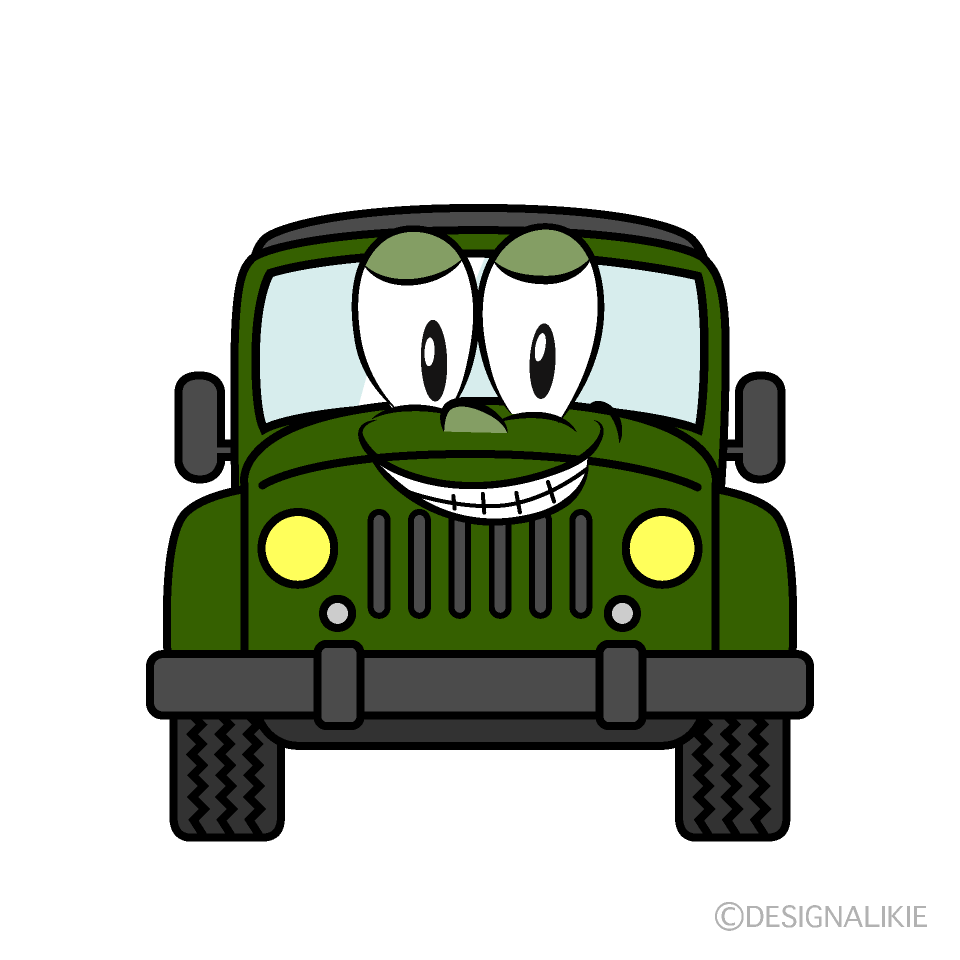 Grinning Jeep Cartoon Character Image