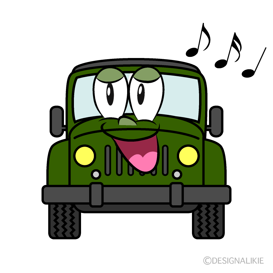 Singing Jeep Cartoon Character Image