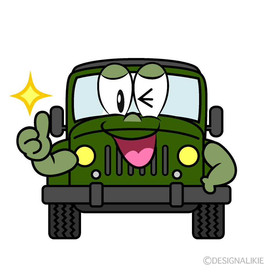 Thumbs up Jeep Cartoon Character Image