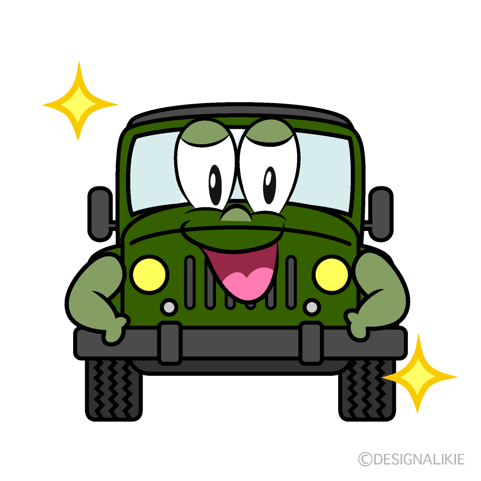 Glitter Jeep Cartoon Character Image