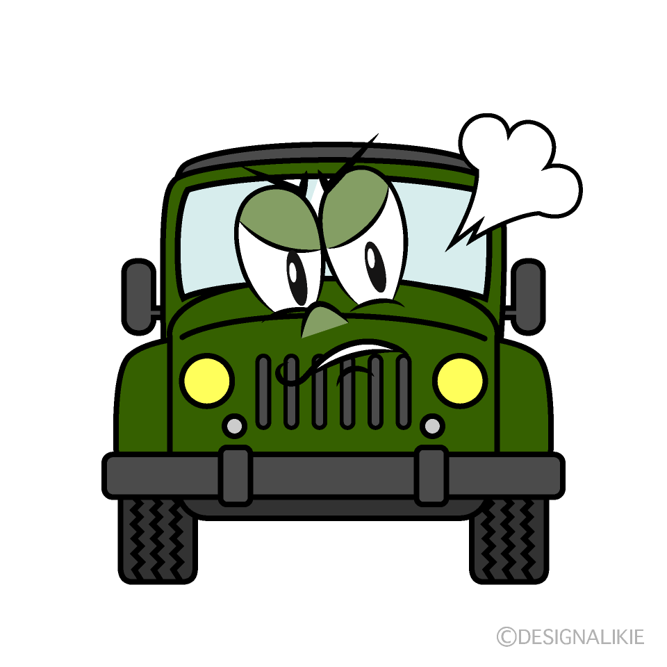 Angry Jeep Cartoon Character Image