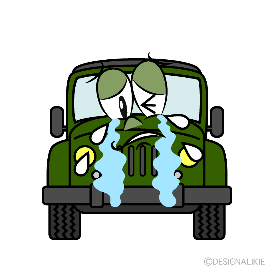 Crying Jeep Cartoon Character Image